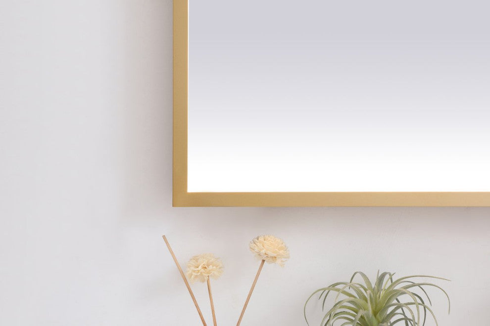 Modern Brass Led Mirror