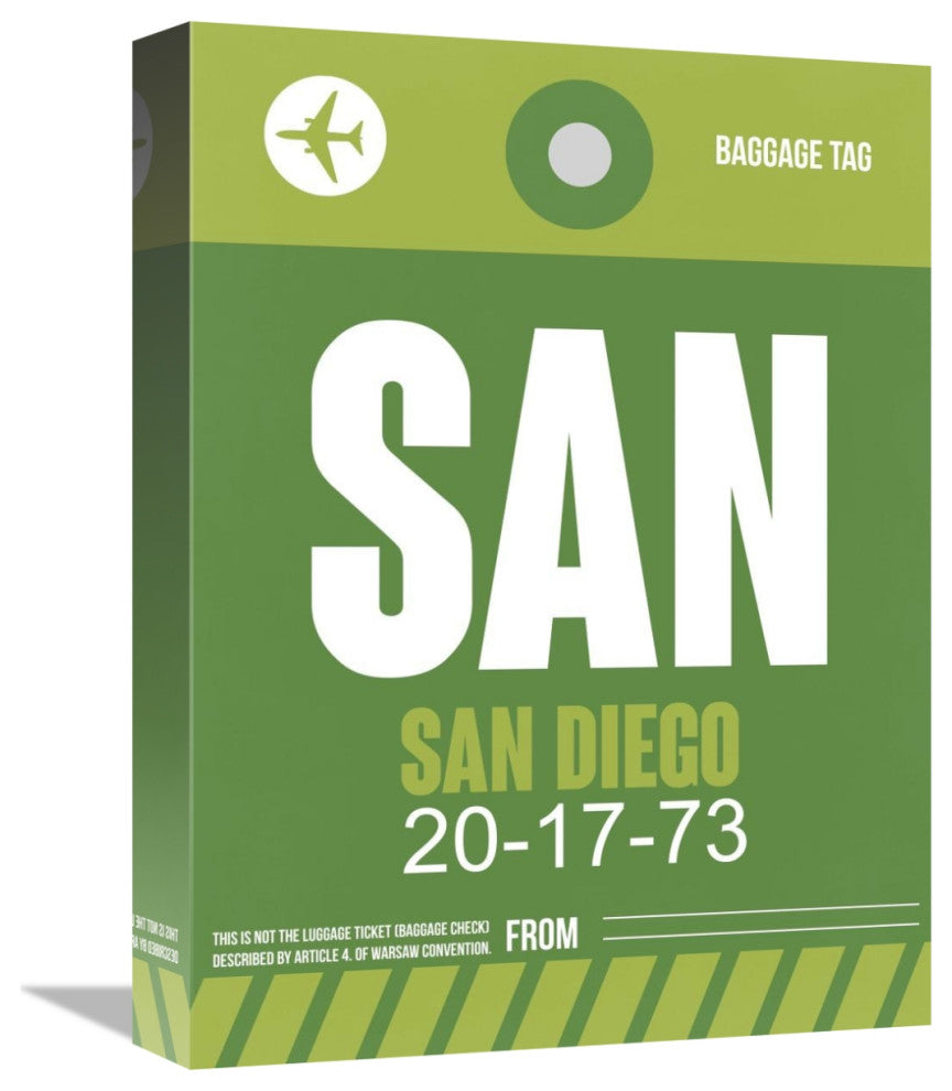 "SAN San Diego Luggage Tag 2" Fine Art Print