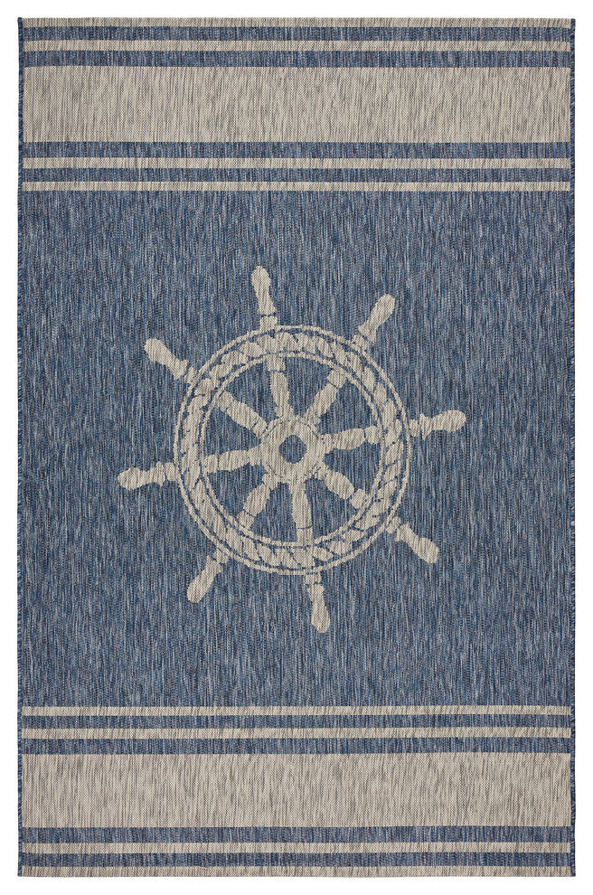 Nautical Helm Area Rug, 5'x7'