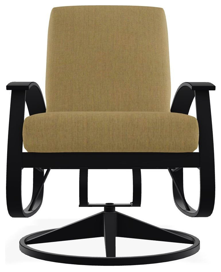 Belle Isle Cushion Outdoor Swivel Rocker, Stucco/Black