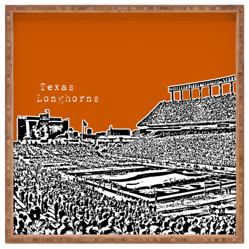 Deny Designs Bird Ave Texas Longhorns Orange Square Tray