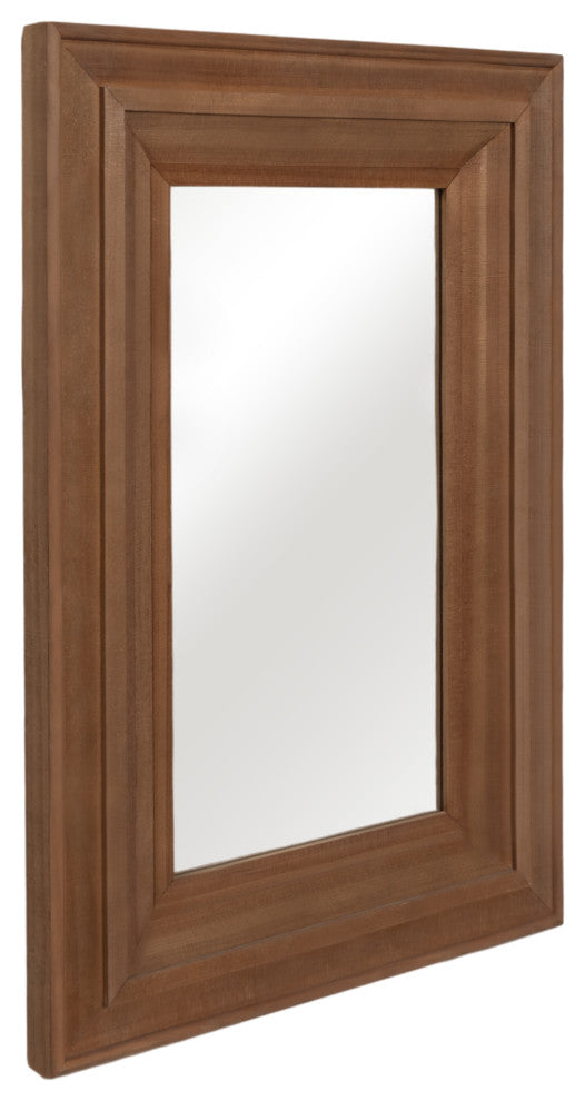 Wood Frame 24x36" Wall Mirror, Brown