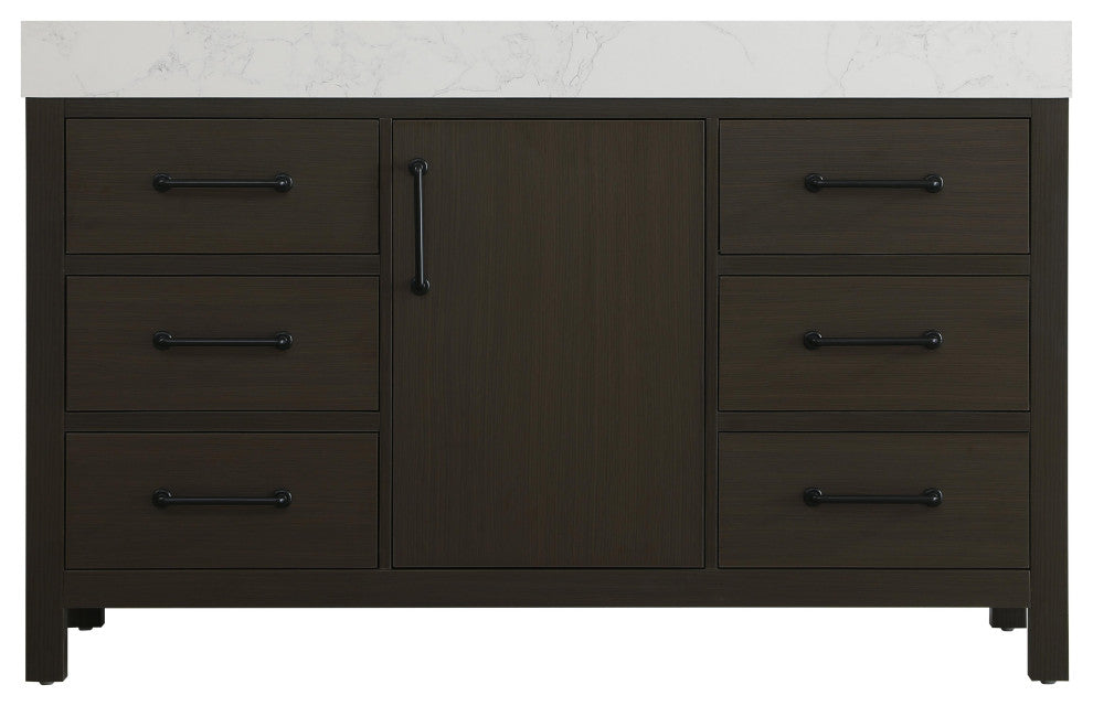 Home Living 54" Single Bathroom Vanity, Mocha Brown