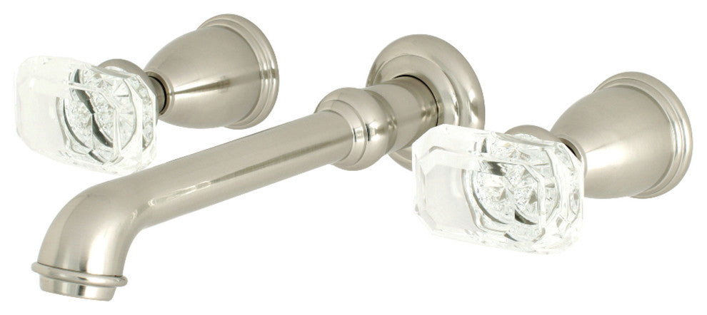 Kingston Brass Two-Handle Wall Mount Bathroom Faucet, Brushed Nickel