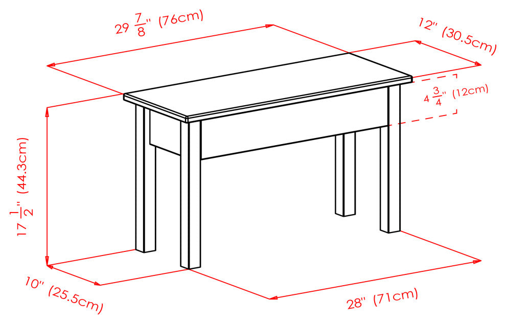 Emmett Bench with Seat Storage, Walnut