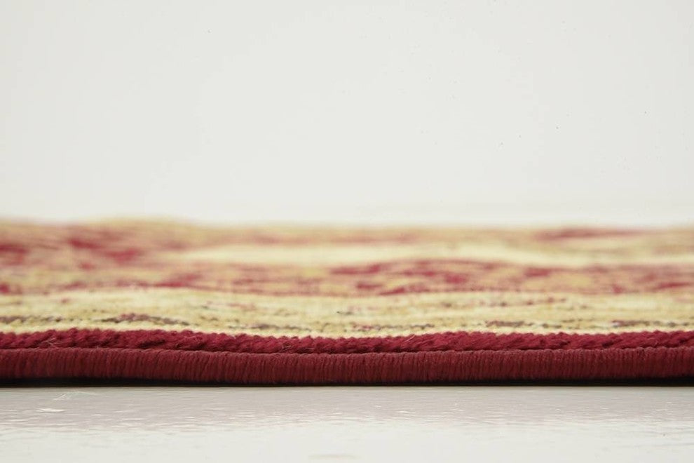 Unique Loom Red Phillipe Versailles 4' 0 x 4' 0 Square Rug