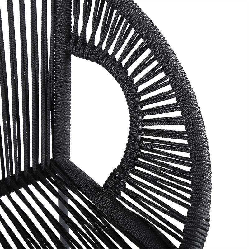 Acapulco 30" Indoor Outdoor Steel Bar Stool With Black Rope
