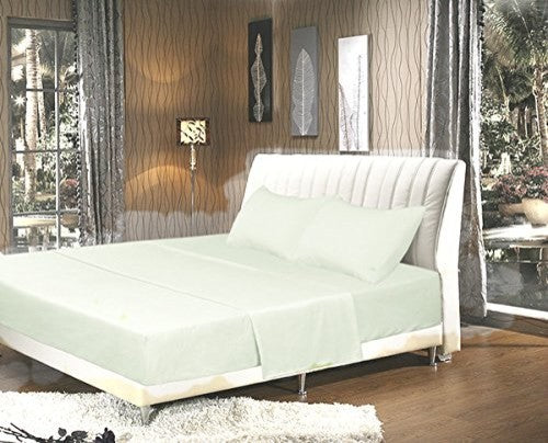 Tache Solid Cloud White Bed Sheet Set Bed Sheet Set, Queen
