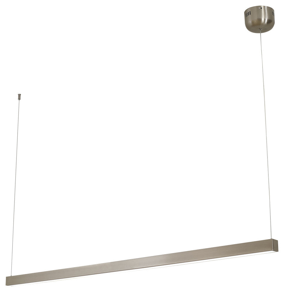 1-Light Satin Nickel LED Chandelier With A White Acrylic Diffuser