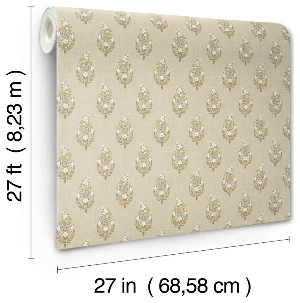 Paisley Linen Wallpaper