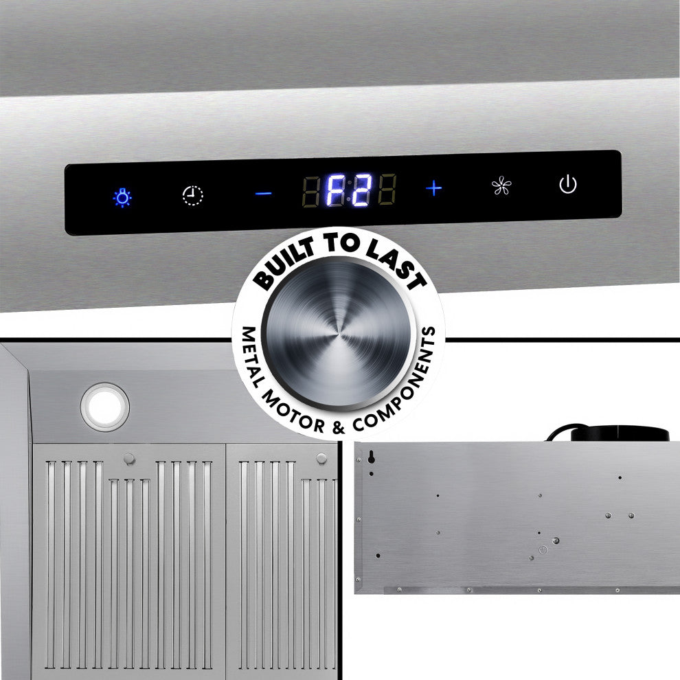 36" Under Cabinet Range Hood With Touch Controls, Stainless Steel
