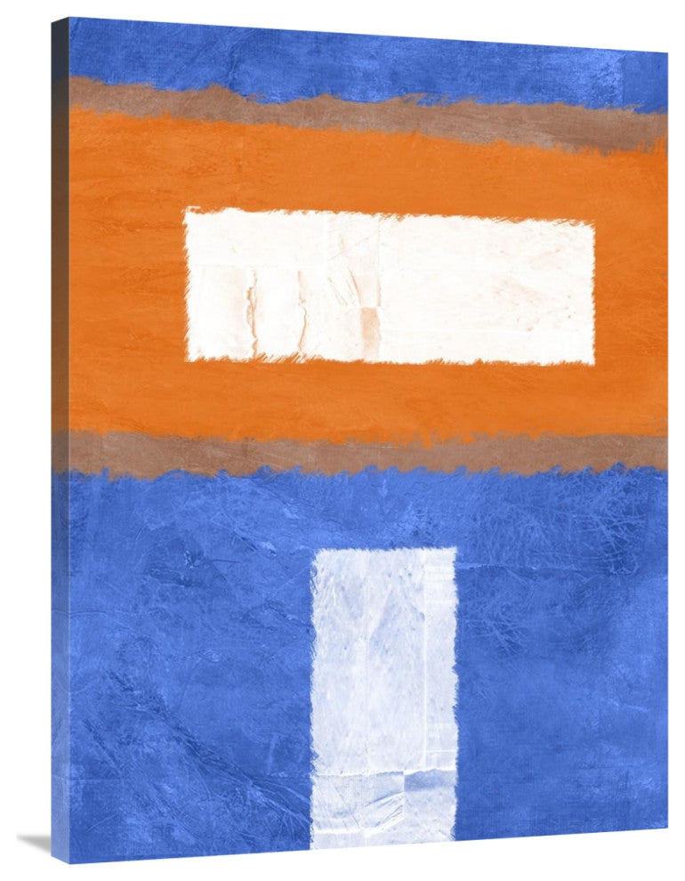 "Blue And Orange Abstract Theme 2" Fine Art Print