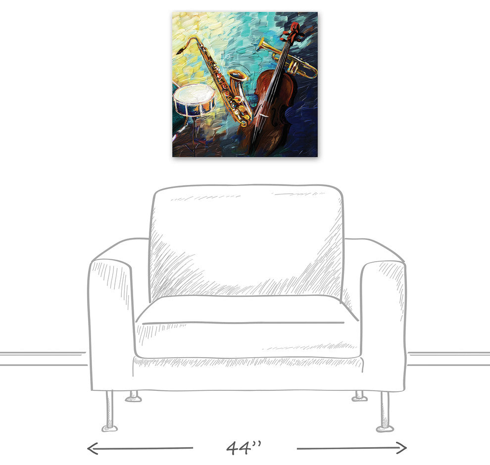 Painted Jazz Band 20"x20" Print on Canvas
