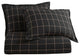 Windowpane Plaid Duvet Cover Set, 3PC, Black, Super King