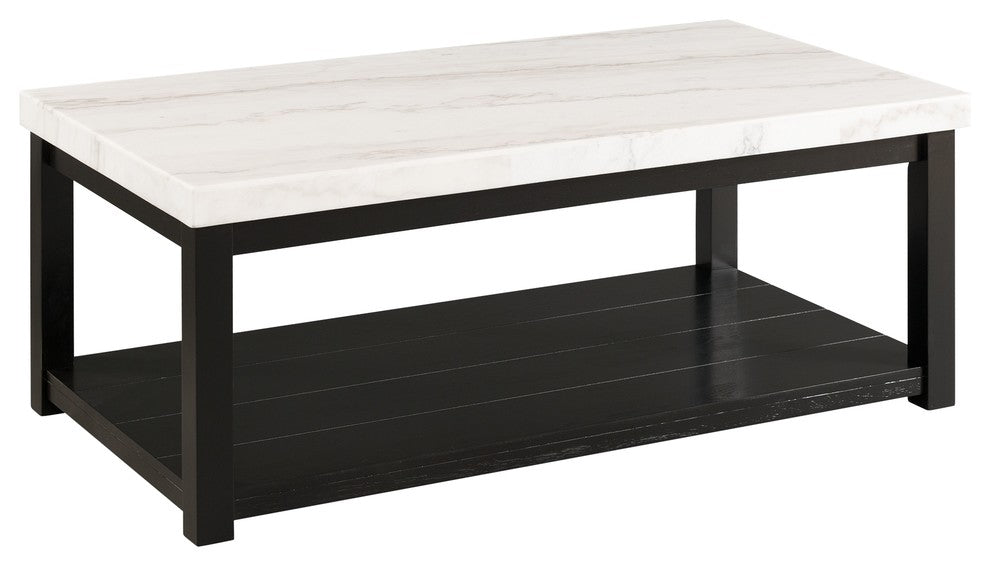 Picket House Evie White Marble Rectangle Coffee Table