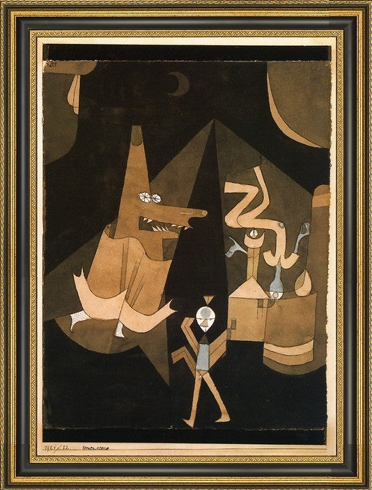 Paul Klee Witch Scene - 18" x 27" Framed Premium Canvas Print
