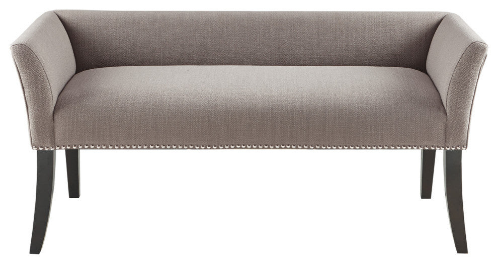 Madison Park Flared Low Arm Low Back Accent Bench Chair, Grey