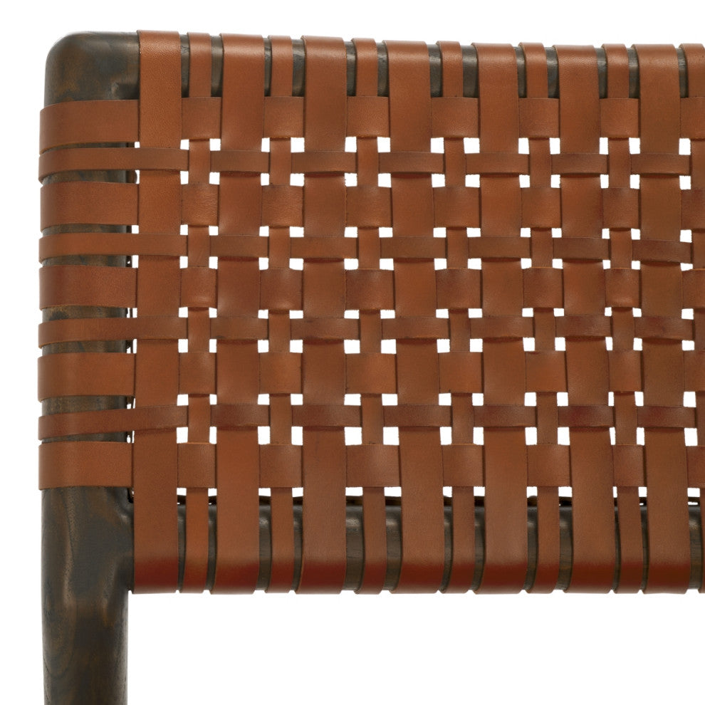 Safavieh Couture Valdina Woven Leather Acccent, Brown/Walnut