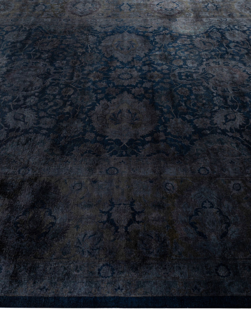 Overdyed One-of-a-Kind Hand-Knotted Area Rug Black, 8' 1" x 10' 3"