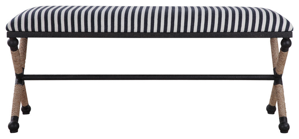 Uttermost Braddock Striped Bench