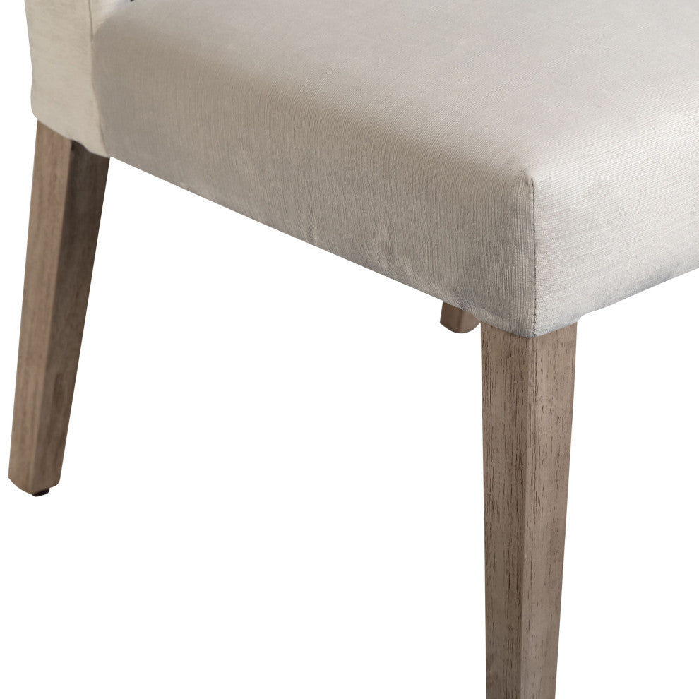 Brody Velvet Parsons Side Chair, White Sand