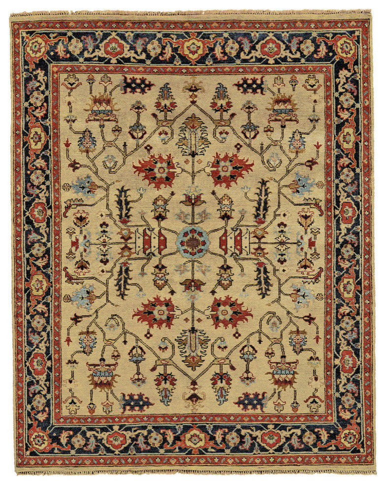 Weave & Wander Alden Rug, Camel/Black, 5'6"x8'6"