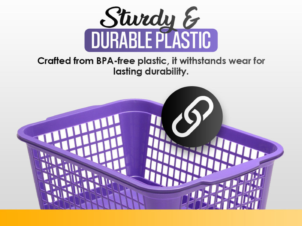 Large Plastic Storage Basket, 32-1184, Grey, 6