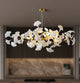 Ceramic Ginkgo Leaf Tree Branch Chandelier Lighting, L40"