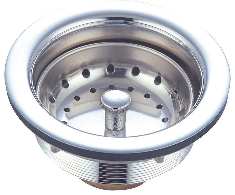 Cast Brass Duo Basket Strainer, Polished Chrome