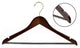 Flat Wooden Suit Hanger With Non-Slip Bar, Walnut and Brass, Set of 25
