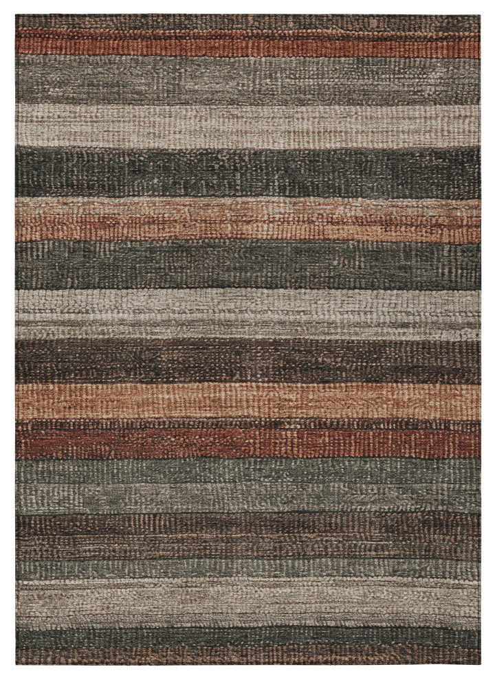 Machine Washable Indoor/Outdoor Chantille ACN1865 Orange 9' x 12' Rug
