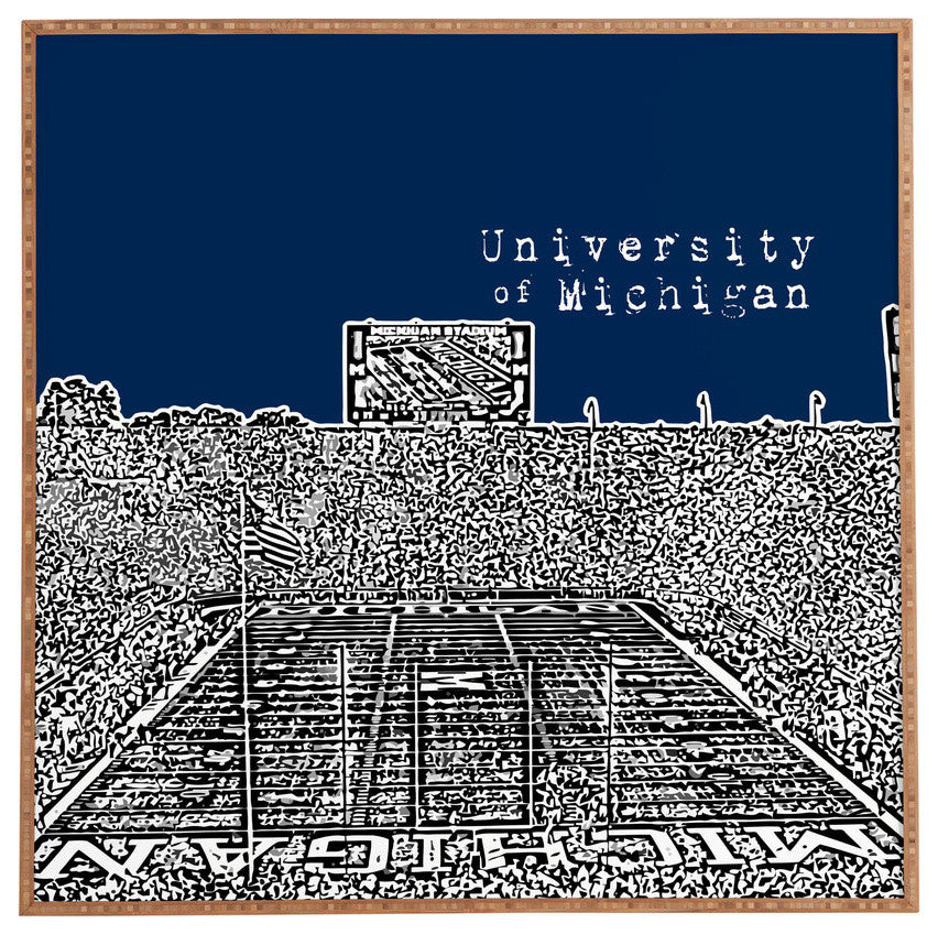Deny Designs Bird Ave University of Michigan Navy Framed Wall Art