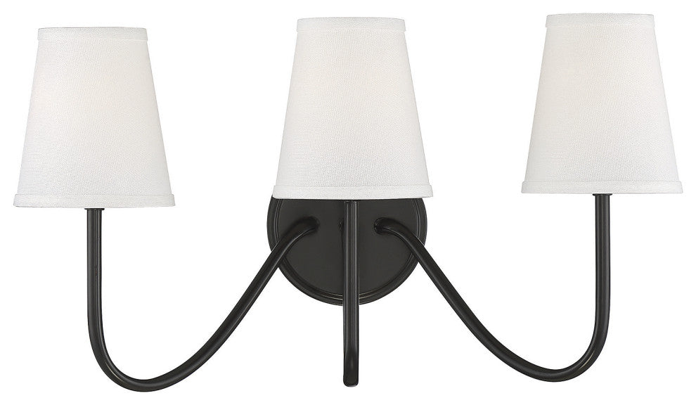 3-Light Wall Sconce, Natural Brass, Oil Rubbed Bronze