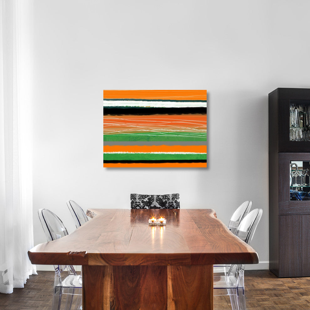 "Orange And Green Abstract 3" Fine Art Print