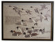 Black And White Flying Ducks, Copper And Black Shadowbox