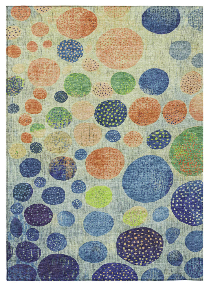 Machine Washable Indoor/Outdoor Chantille ACN1899 Navy 8' x 10' Rug