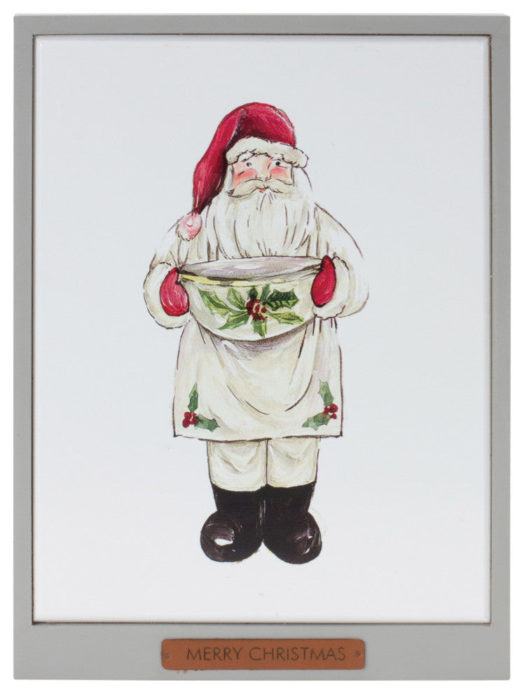 Framed Santa and Snowman Wall Art, 2-Piece Set