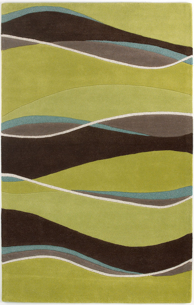 Eternity 1084 Lime, Mocha Landscapes Rug, 2'3"x7'6" Runner
