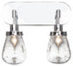 Meridian 2-Light Bath Bar, Chrome Finish, 5" Clear Bubble Glass