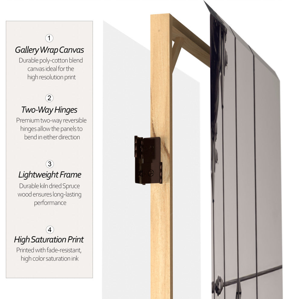 6' Tall Double Sided New York Scenes Room Divider