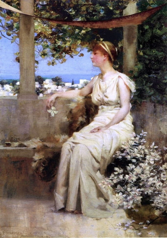 Francis Coates Jones On the Terrace - 18" x 27" Premium Canvas Print