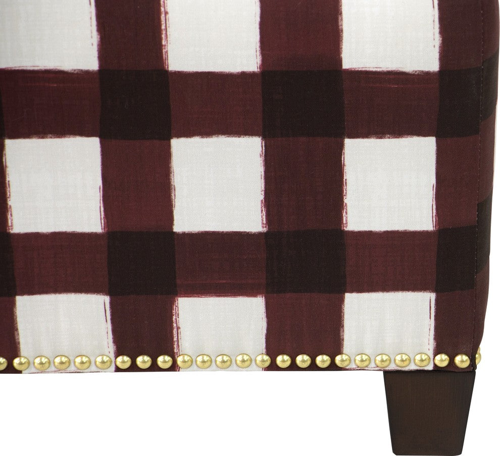 Quinn Square Nail Button Ottoman, Buffalo Square
