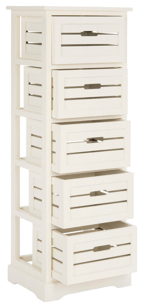 Safavieh Sarina 5-Drawer Cabinet, Distressed Cream 1