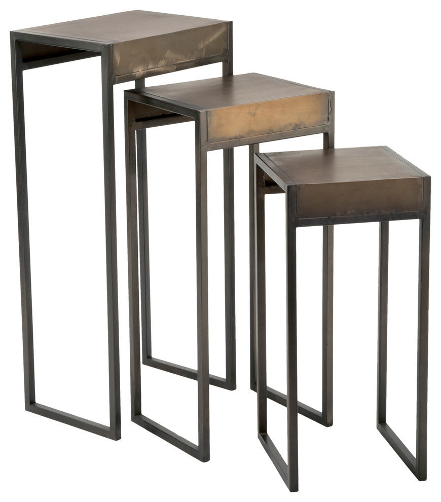 Metal Side Nesting Tables, Set of 3