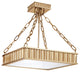 Middlebury, Three Light Square Semi Flush, Aged Brass Finish, Glass Shade