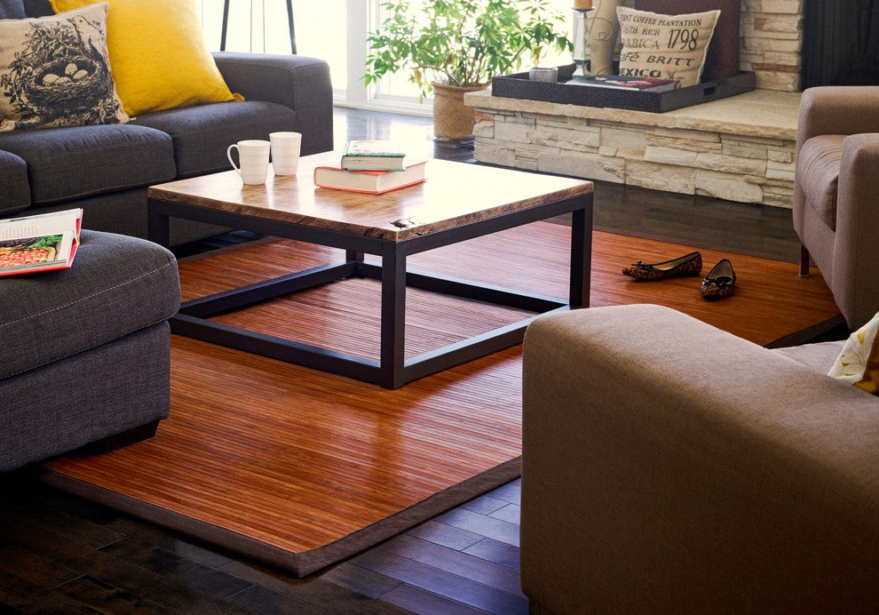 Jolene Bamboo Area Rug, Brown, 6'x9'