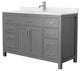 Beckett 54" Dark Gray Single Vanity, Carrara Cultured Marble Top