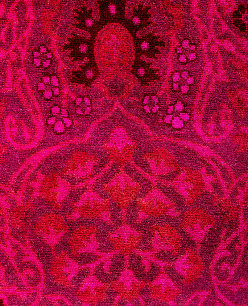 Overdyed One-of-a-Kind Hand-Knotted Area Rug Purple, 3' 1" x 14' 10"