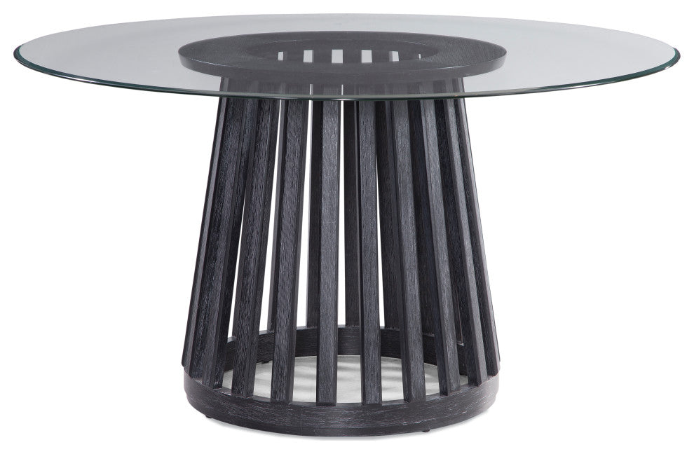 Mateo Dining Table - Glass Top - Ceruse Black