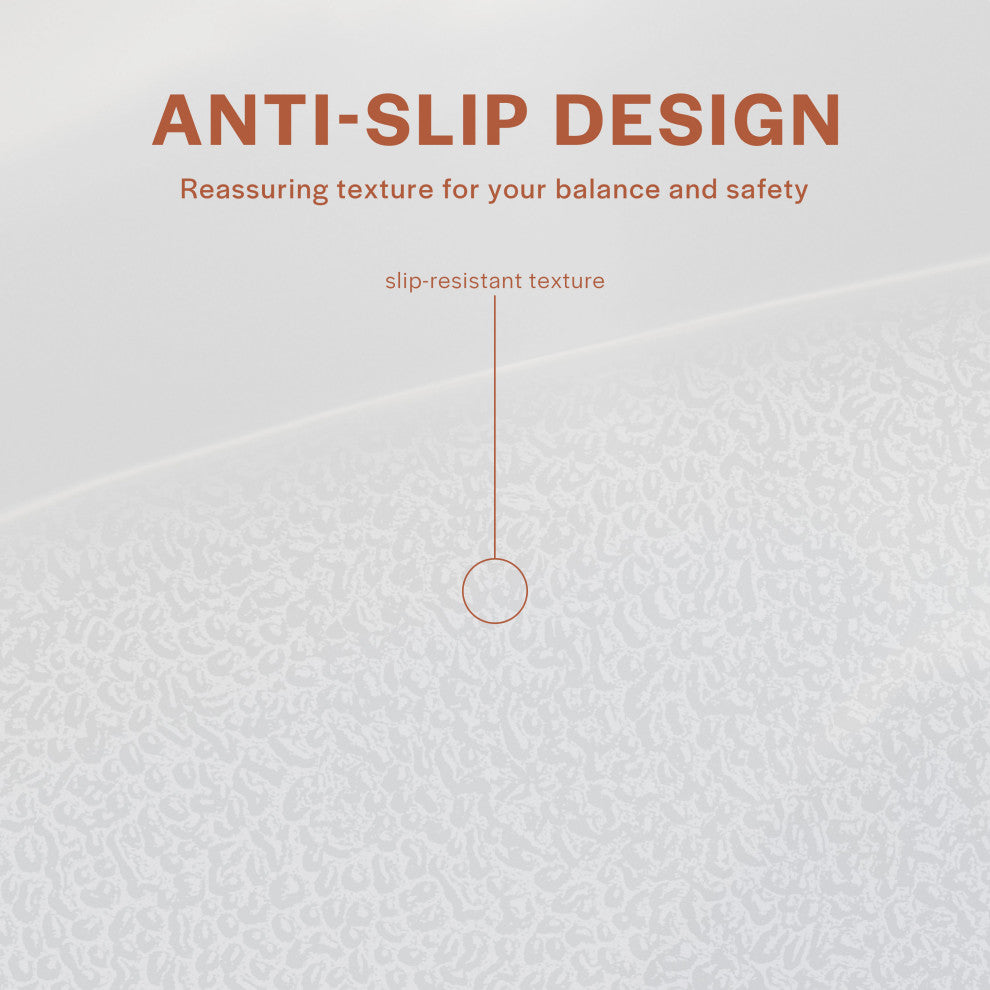 Empava 59" Luxury Freestanding Bathtub Acrylic Soaking Tub Modern Standalone